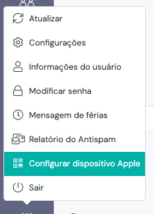Acesso ao menu configurar dispositivos Apple