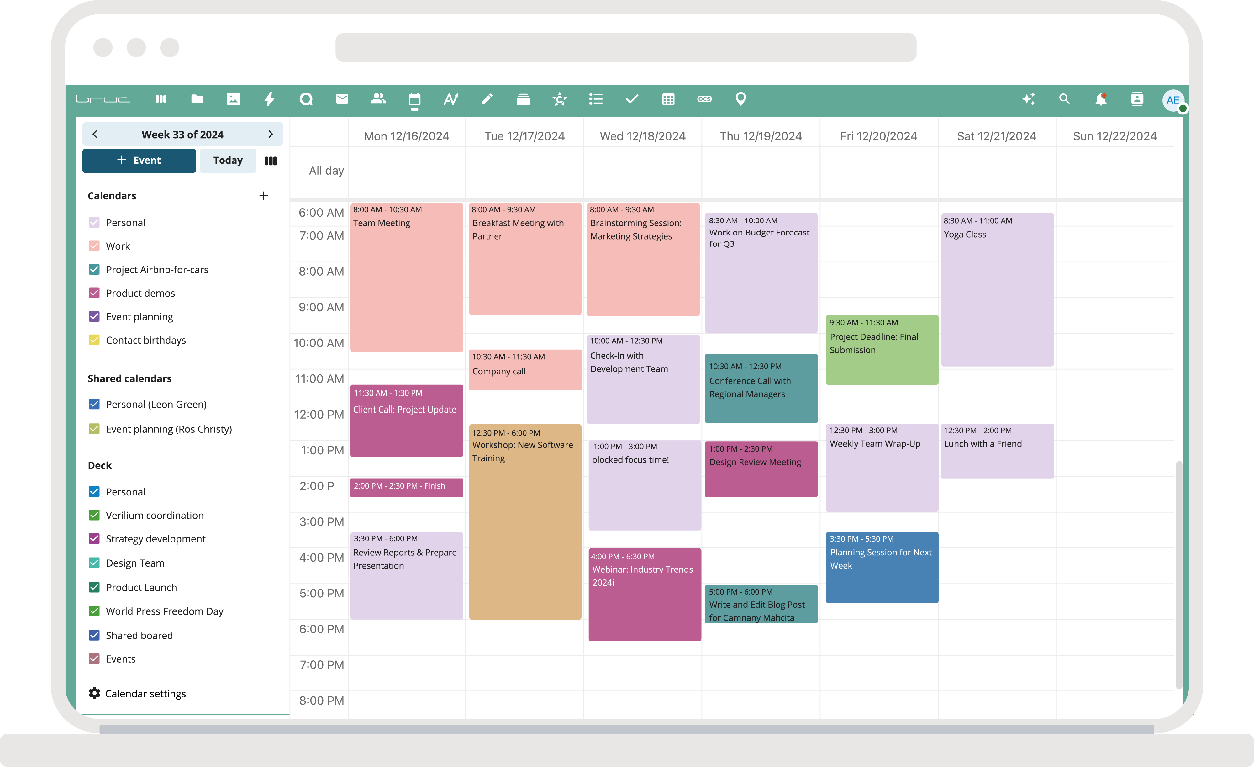 calendário mockup