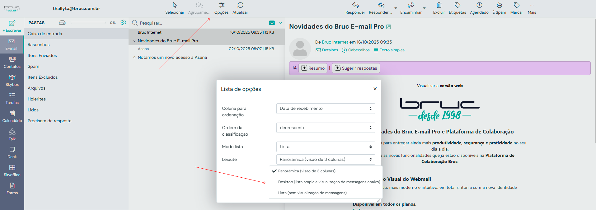 Visão geral dos modos de exibição