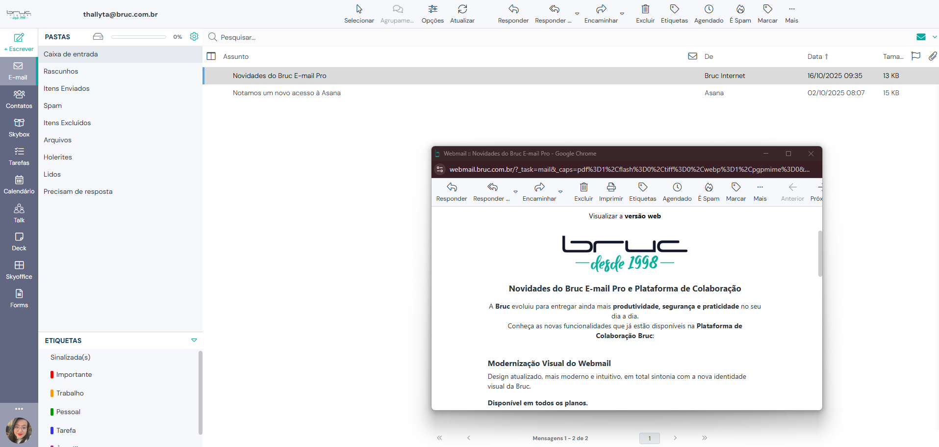 Exemplo do modo Lista